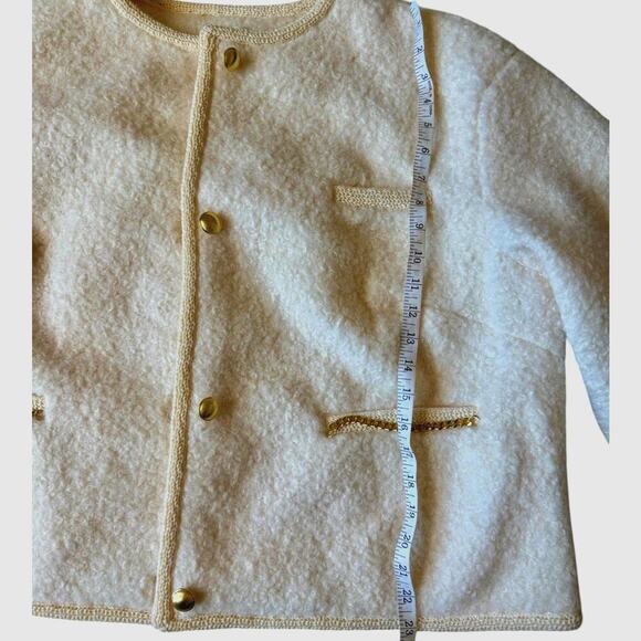 Future Collective Teddy Chain Jacket in Cream - Picture 6 of 11